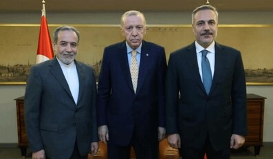 Turkish President Recep Tayyip Erdogan with Abbas Araghchi